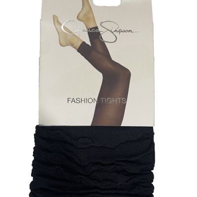 Jessica Simpson Women's Black Footless Ruffle Tights Size M/T  5630