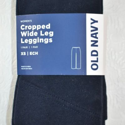 Old Navy Cropped Wide Leg Leggings Size XS Navy Women's New