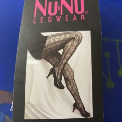 NIB- Nu&Nu Legwear- Black Fishnet Lace Tights- size M/L