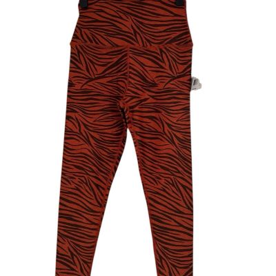 Beyond Yoga Women's Orange Animal Print High Waisted Cropped Leggings Medium