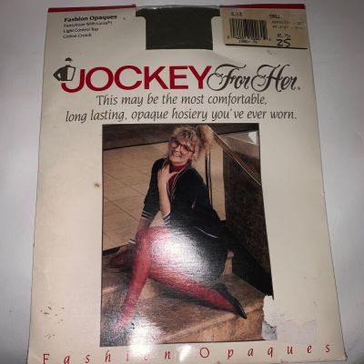 NOS vintage Jockey for her Fashion Opaques pantyhose olive small