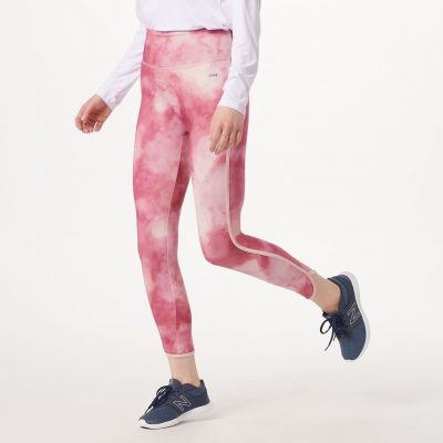 zuda Women's Plus Sz Leggings 4X Z-Move Tie-Dye Side Stripe Pink A395999