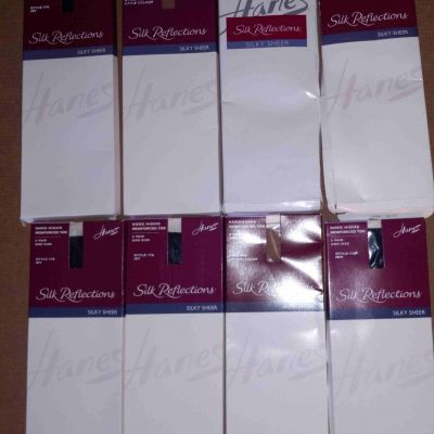 8 - 2pks Hanes Silk Reflections Silky Sheer Knee Highs style 725 Jet, lil color