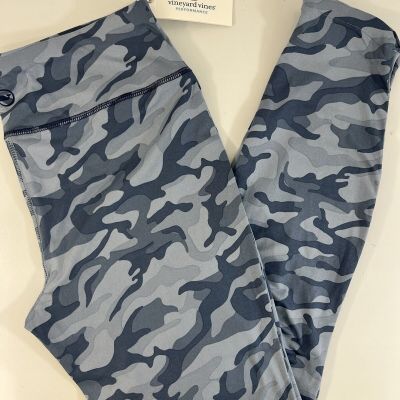 Vineyard Vines Womens Performance Leggings Blue Camo Size M $98 Authentic New