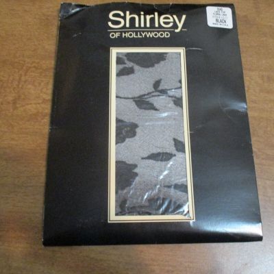 SHIRLEY OF HOLLYWOOD LACE TOP FLORAL LACE STOCKINGS BLACK FITS 8 1/2 - 11