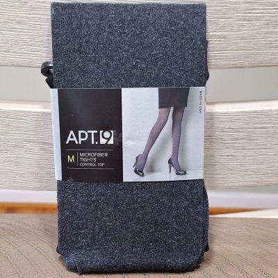 Apt 9 Microfiber Tights Control Top Charcoal Heather Gray Size Medium New