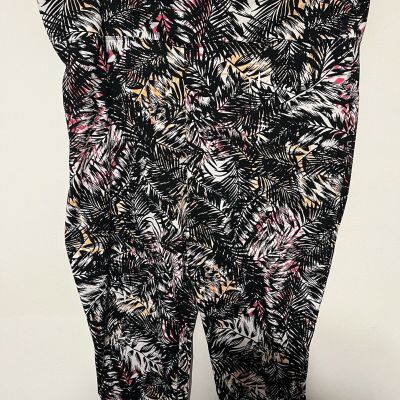 Women’s Size 3X Cuddl Duds Multicolor Palm Tree Cropped Leggings