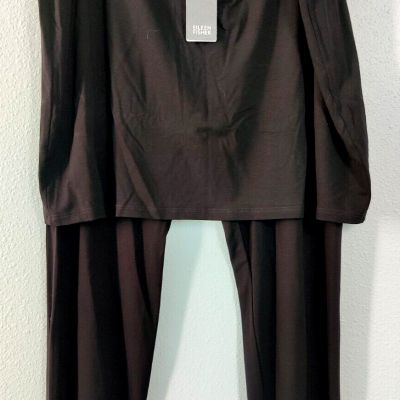 NWT $138 Eileen Fisher XL Skirted Legging Skirt Pants Black Angle Ankle Leggings