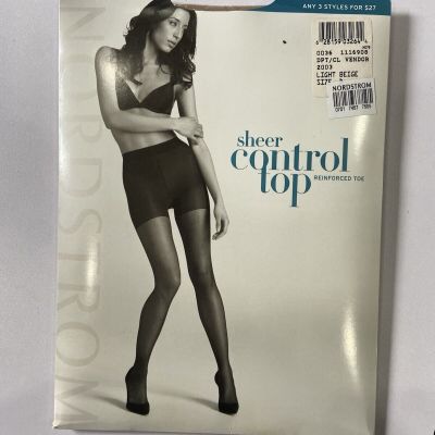 Nordstrom Sheer Control Top Light Beige size D Pantyhose NOS Vintage