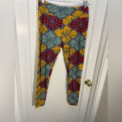 LuLaRoe Women's Tall & Curvy Leggings Indie Style Flower Pattern