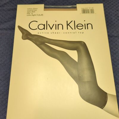 Calvin Klein Tights, Size B, Active Sheer - Control Top. #904 Color Light-3 buff