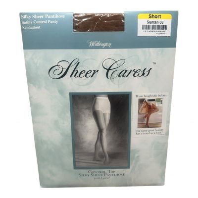 Worthington Sheer Caress Short Silky Sheer Support Pantyhose Suntan 20 Denier