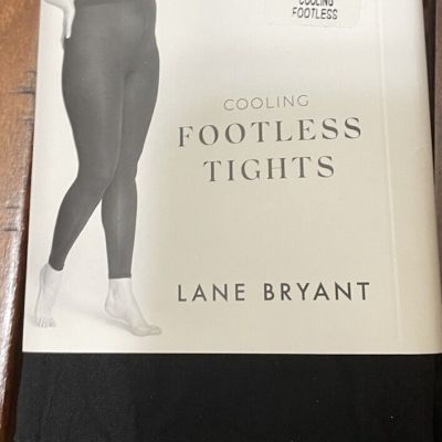 Lane Bryant Plus Size C/D Black Cooling Footless Tights NWT