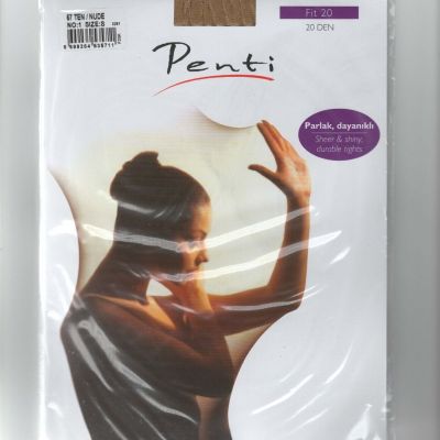 Penti 57 Nude #1 Size Small 20 Denier Sheer & Shiny Durable Tights Hosiery 5711