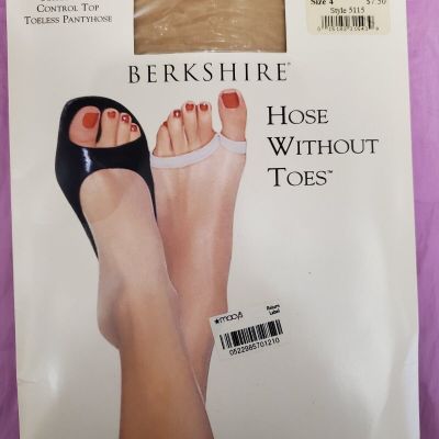 Berkshire Hose Without Toes Plus Sz 4 Natural Tan Sheer Toeless Pantyhose