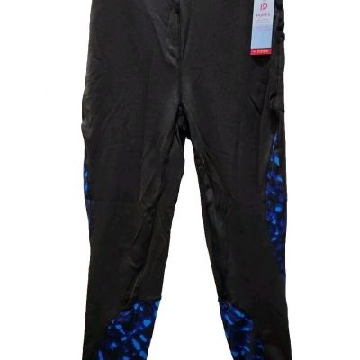 Pop Fit 2XL Womens Black/Blue High Rise Leggings