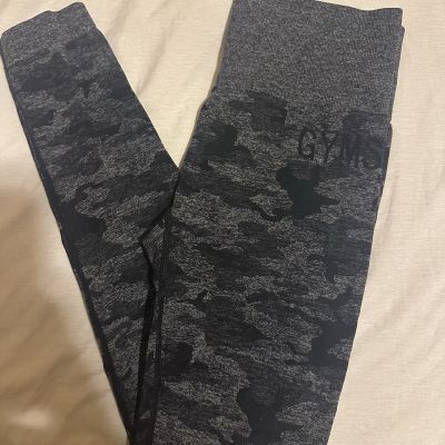 Gymshark Leggings Womens Sz M Camo Seamless Ruched Butt Scrunch Gym Training