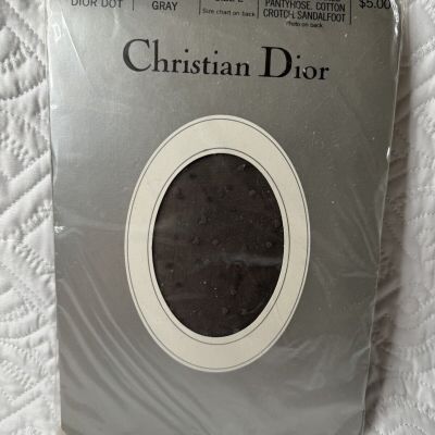 Christian Dior Size 2 Tights Panty Hose Graphite Gray Luxury Dior Dots 925