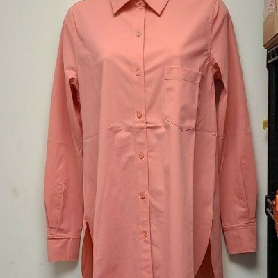 LYSSE Shiffer Buttondown Bright Rose XS tag #23-1470-M3  NEW (HSN R1 B#11-9443)