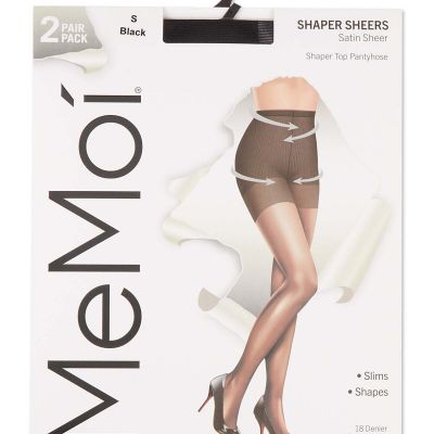 Women's 2 Pair Pack Satin Sheer Shaper Top Pantyhose