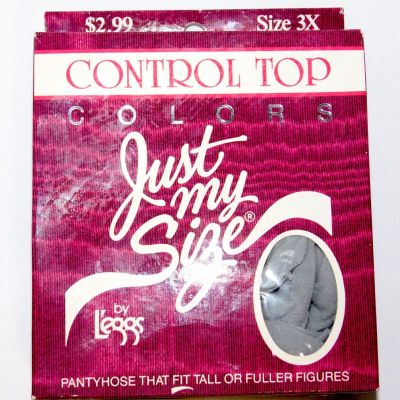 Vintage JMS Just My Size Pantyhose Control Top Plus 3X Grey Mist Sheer Toe