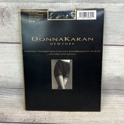 Donna Karan New York Essential Toners Black - Size Medium Pantyhose C10