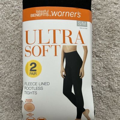 Blissful Benefits by Warner's Ultra Soft Fleece Lined Tights Black Size S/M