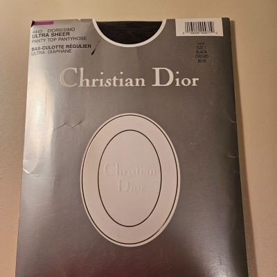 Christian Dior Ultra Sheer Black Pantyhose Size 1