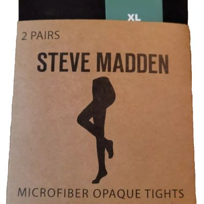 NEW Steve Madden - Ladies Women's Microfiber Opaque Tights - 2 Pairs - Size XL