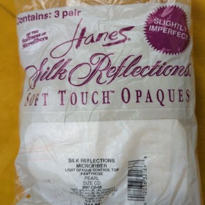 Vintage Hanes Silk Reflections Sz CD Pearl Opaque  Slightly Imperfect Pantyhose