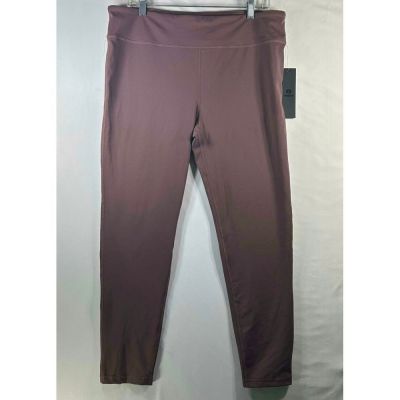 Mono B Burgundy Workout Leggings with Ankle Lace-Up Detail Activewear Plus 2X