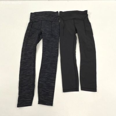 Women's Lululemon Dark Grey Active Wear Leggings Lot of 2 - Size 4 No Tags