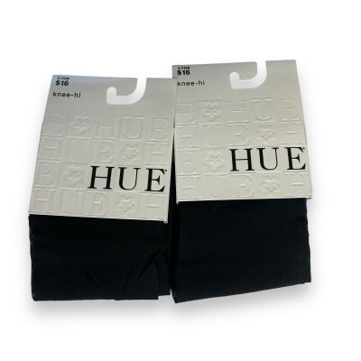 Hue Sheer Women’s One Size Fits Most Pindot Black Knee High Socks Sheer 2 Pair