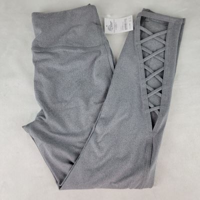 NEW Core 10 Legging High Waist S Gray Cut Out Yoga Running Gym Criss Cross