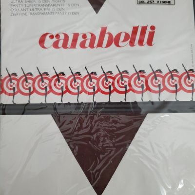 Carabelli Brown Italian Pantyhose Size 1 S Nylons Tights ITALY Sissy Hose Visone