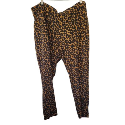 Terra & Sky Leopard Print Leggings Size 3X Cotton/Modal