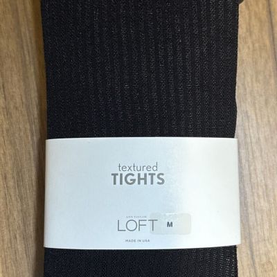 Loft Women’s Black Textured Tights Medium NWT