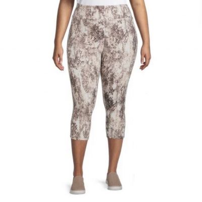 Women’s Terra & Sky Snake Skin Print Capri Leggings Size 3X (24W - 26W) NEW