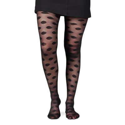 Fil de Jour France Tights 30D Big Spots, Large Polka Dots, M/L, Made in Italy