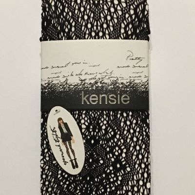 NEW KENSIE BLACK FISHNET TIGHTS W OPENWORK PATTERN STYLE ME PRETTY M/L