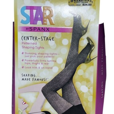 Star Power By Spanx Center-Stage Sz C Patterned Shaping Tights Nouveau