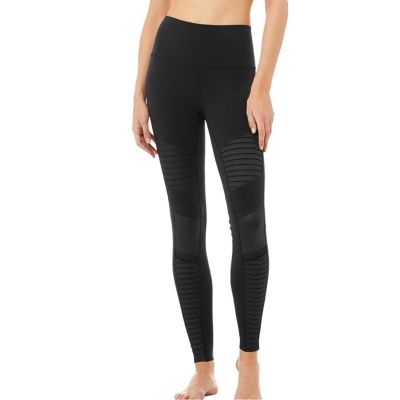 Alo Yoga Women’s Size S Black Urban Moto Low Rise Leggings