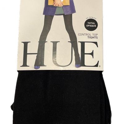 Hue Total Opaque Control Top Tights Size 3 Black 90 Denier