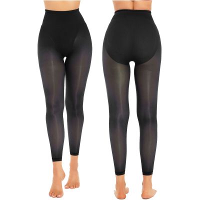 US Womens High Waist Tights Sheer See-through Footless Pantyhose Pants Stockings