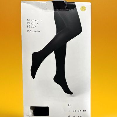 A New Day Women's Ebony Blackout Tights 20 Denier Sz: S/M 100-150 lbs. NIP