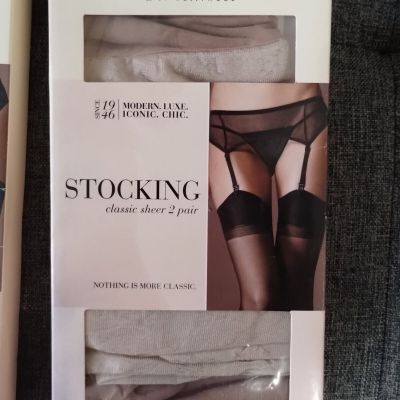 lot Of 6 Frederick's Classic Sheer White Garter Stocking Size S NWT