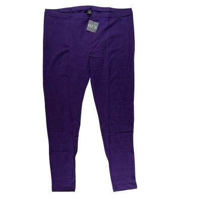 NWT HUE Leggings Womens XL Purple Stretch Knit Elastic Waist Pull On