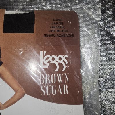 Leggs Brown Sugar Ultra Ultra Sheer Large Grande Jet Black Negro Azabache