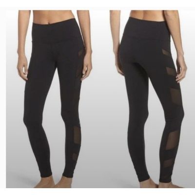 Aldo Black Yoga Pants With Sheer Detail Size M Women