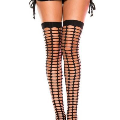 sexy MUSIC LEGS oval CIRCLE net FISHNET spandex THIGH highs HI stockings NYLONS